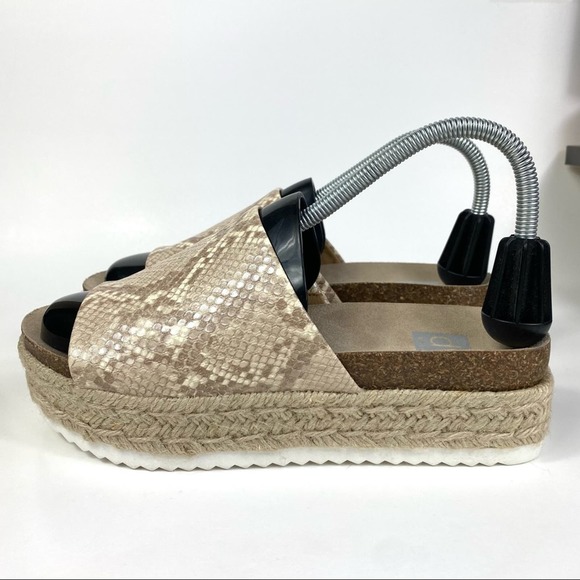 DOLCE VITA ISMERELDA SNAKE PRINT TAN AND WHITE ESPADRILLE SANDAL WOMEN’S SIZE 8M - Picture 2 of 12